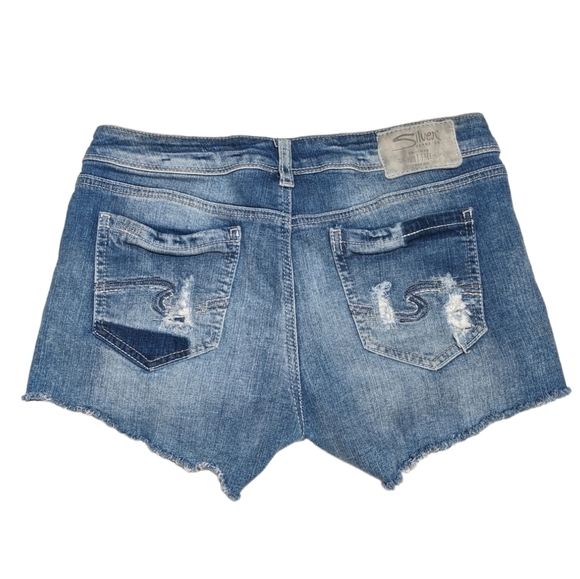 Silver Berkeley Cutoff Denim Shorts Sz 28 - Picture 2 of 7
